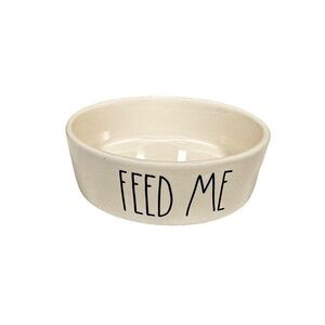 RAE DUNN “Feed Me” Cat / Small Dog Ceramic Dish